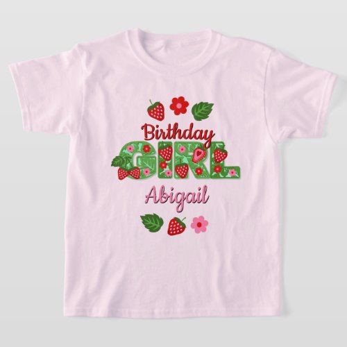 Strawberry birthday toddler tshirts