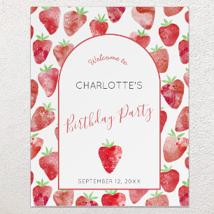 Strawberry Birthday Welcome Sign