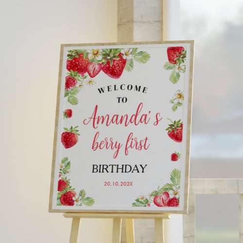 Strawberry Birthday Welcome Sign