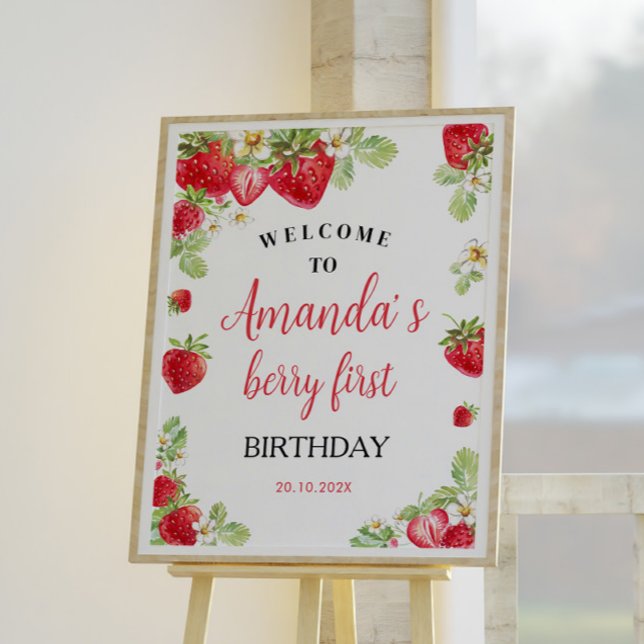 Strawberry Birthday Welcome Sign (Creator Uploaded)
