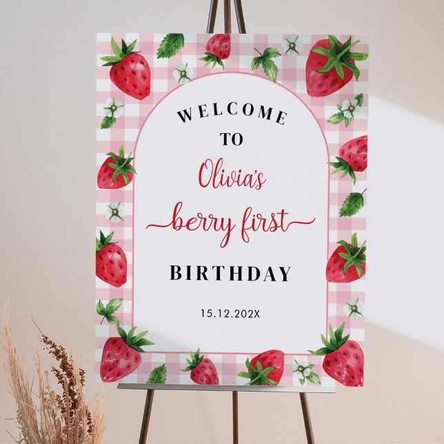 Strawberry Birthday Welcome Sign Berry Sweet (Creator Uploaded)