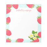 Strawberry Blank Blue Notepad