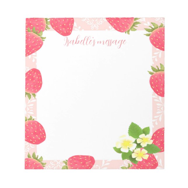 Strawberry Blank Peach Notepad (Front)