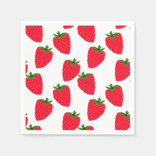 Strawberry bliss, fresh fruit pattern napkins