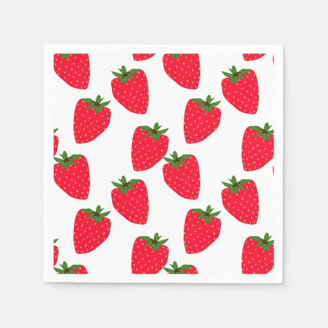 Strawberry bliss, fresh fruit pattern napkins (Front)