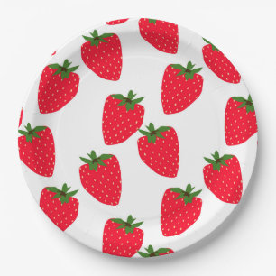 Strawberry bliss, fresh fruit pattern paper plates
