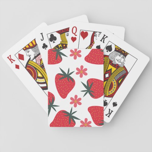 Strawberry Bliss Vibrant and Stylish Playing Cards