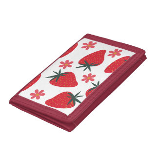 Strawberry Bliss: Vibrant and Stylish Tri-fold Wallet