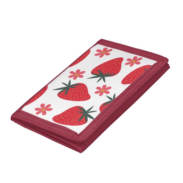Strawberry Bliss: Vibrant and Stylish Trifold Wallet (Bottom)