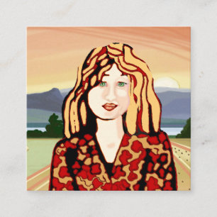 Strawberry blonde woman Calling Card