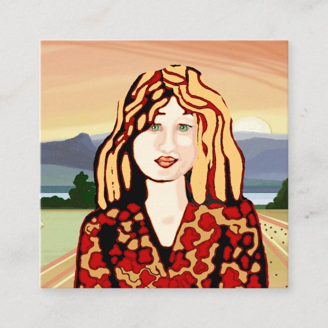 Strawberry blonde woman Calling Card (Front)