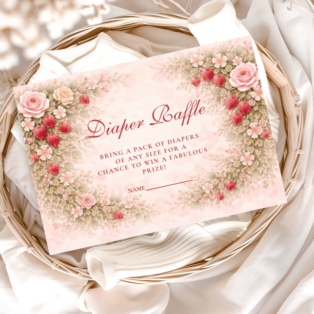 Strawberry Blossom Diapper Raffle Enclosure Card (Creator Uploaded)