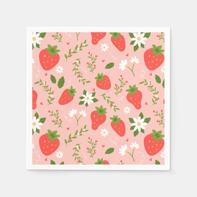 Strawberry Blossom Napkins (Front)
