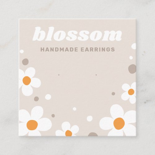 Strawberry blossom retro font neutral earring card