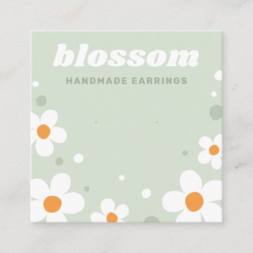 Strawberry blossom retro light green earring card
