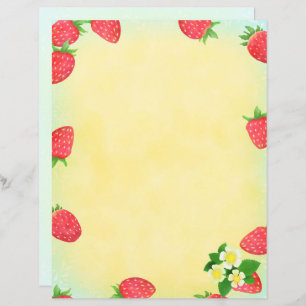 Strawberry Blue Stationery Paper