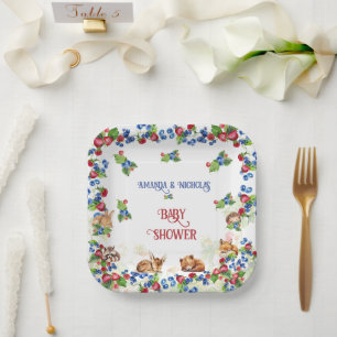 Strawberry  Blueberry Baby Shower Paper Plates