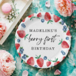 Strawberry Blueberry Berry First Girl 1st Birthday Paper Plates<br><div class="desc">♥ These paper plates are a great addition to your party! Strawberry Blueberry First Birthday Theme.</div>