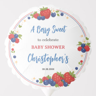 Strawberry Blueberry Berry Sweet Baby Shower Balloon
