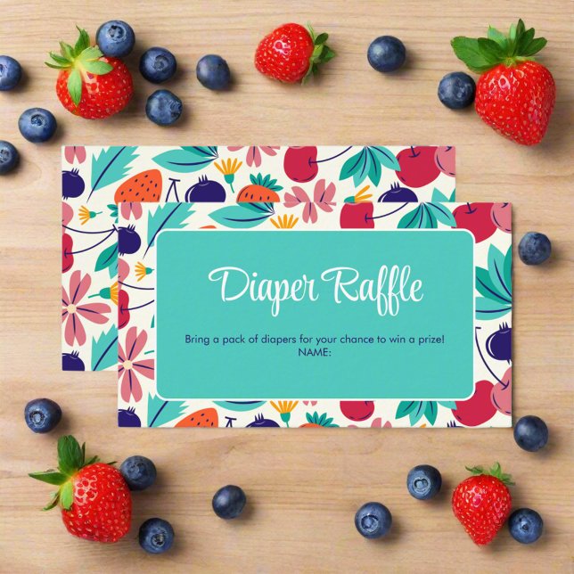 Strawberry Blueberry Berry Sweet Baby Shower  Enclosure Card (Creator Uploaded)