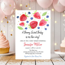 Strawberry Blueberry Berry Sweet Baby Shower Invitation