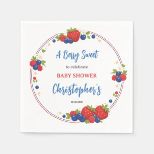 Strawberry Blueberry Berry Sweet Baby Shower Napkins