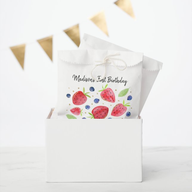 Strawberry Blueberry Berry Sweet Birthday Favor Bag (Party)