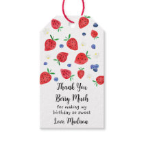 Strawberry Blueberry Berry Sweet Birthday Gift Tags