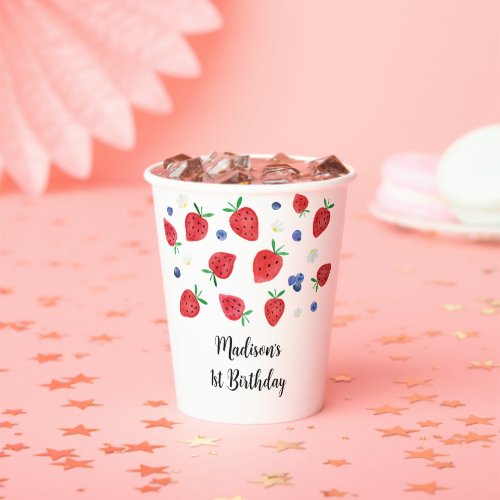 Strawberry Blueberry Berry Sweet Birthday Paper Cups