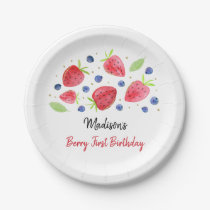 Strawberry Blueberry Berry Sweet Birthday Paper Plates
