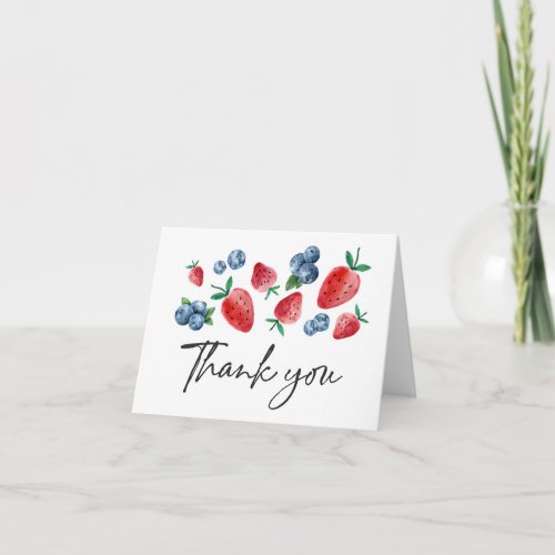 Strawberry Blueberry Berry Sweet Thank You Card