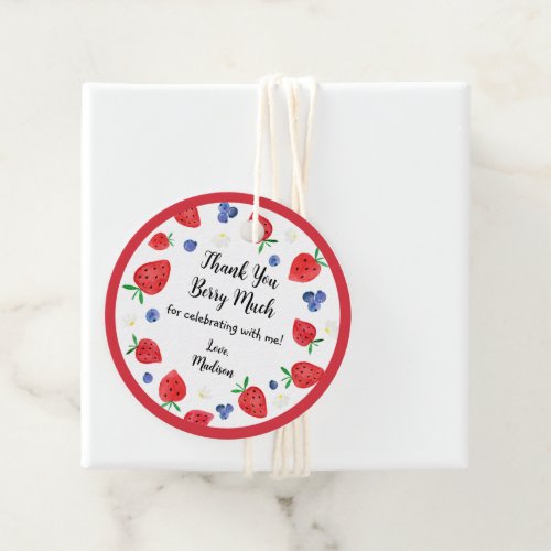Strawberry Blueberry Birthday Favor Tags