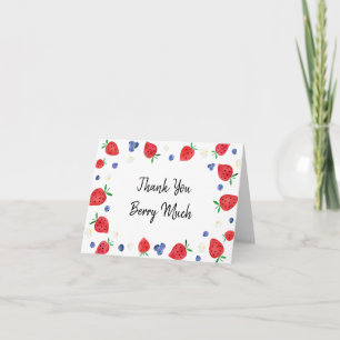 Strawberry Blueberry Birthday Letterpress Thank You Card