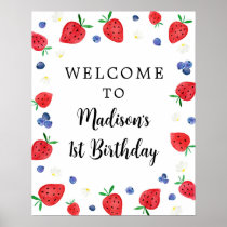 Strawberry Blueberry Birthday Welcome Poster