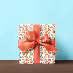 Strawberry Blueberry Cakes and Donuts Wrapping Paper