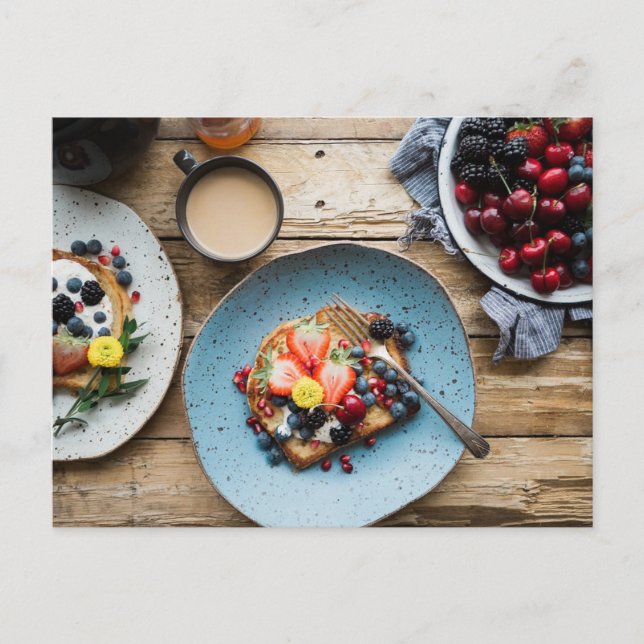 Strawberry blueberry dessert sweets postcrossing postcard (Front)