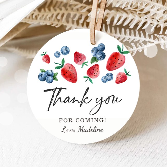 Strawberry Blueberry Favor Tag Birthday Berry Much (Creator Uploaded)