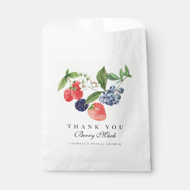 Strawberry Blueberry Personalized Favor Bag (Front)