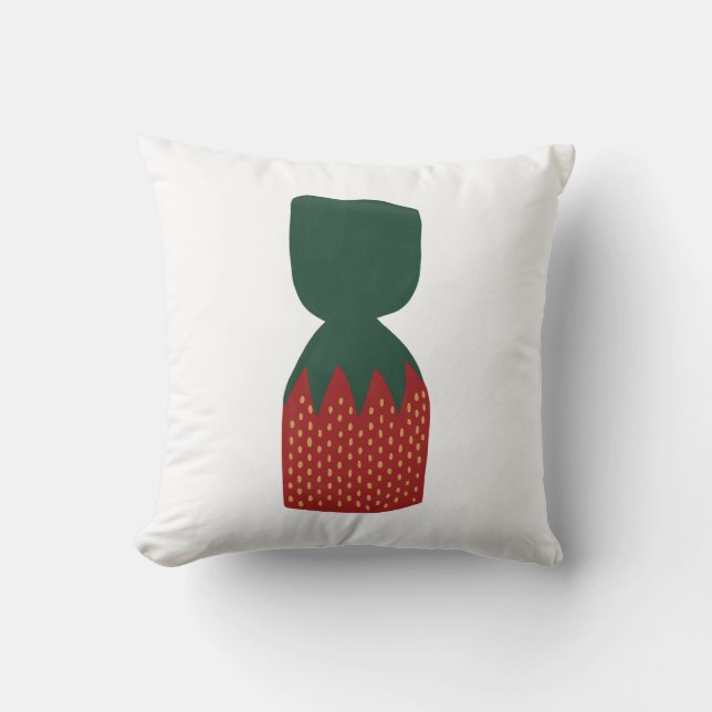 Strawberry Bon Bons Candies Throw Pillow (Front)