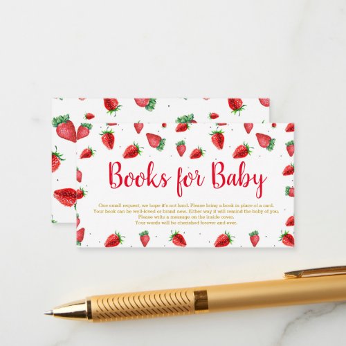 Strawberry book for baby card