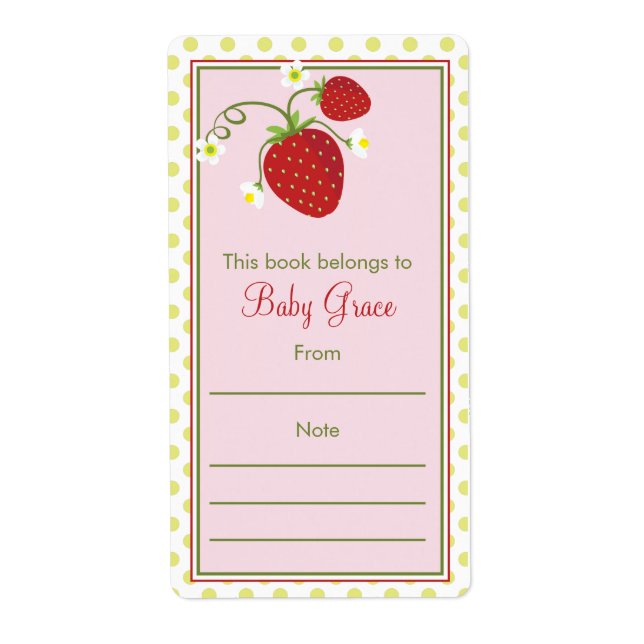Strawberry Bookplate (Front)