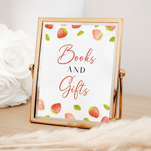 Strawberry Books and Gifts Berry Sweet Baby Shower Poster