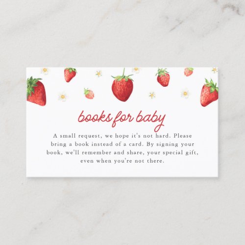 Strawberry Books for Baby Card Berry Sweet Shower