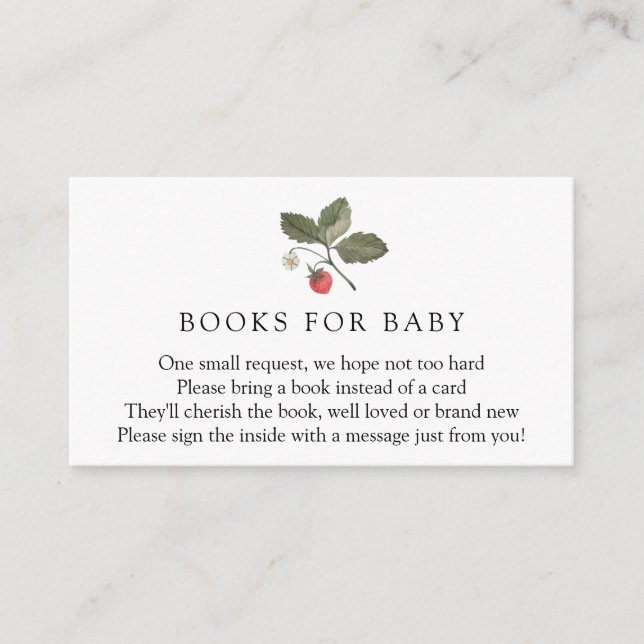 Strawberry Books for Baby Request Enclosure Card (Front)
