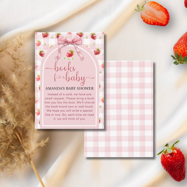 Strawberry Books for Berry Sweet Baby Shower  Enclosure Card (Creator Uploaded)