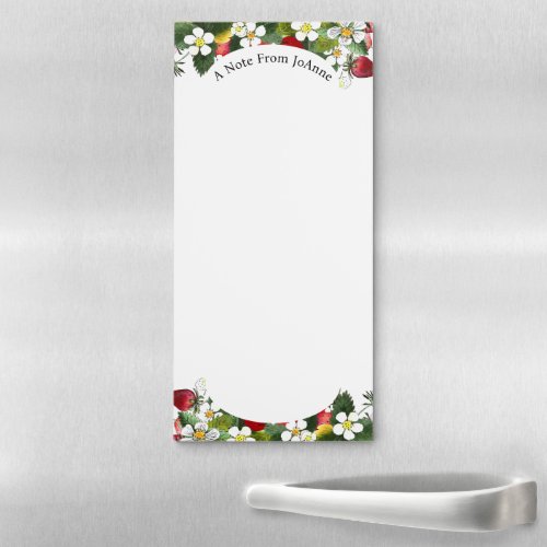 Strawberry Border Magnetic Notepad