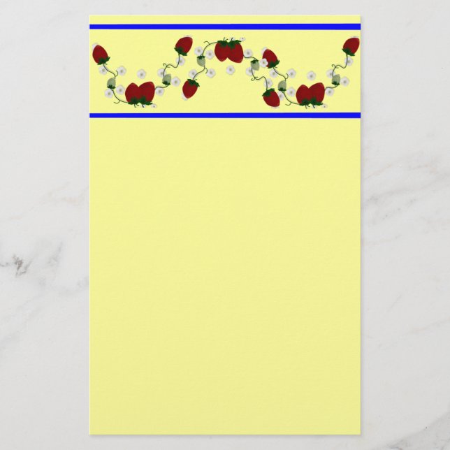 Strawberry Border Stationery (Front)