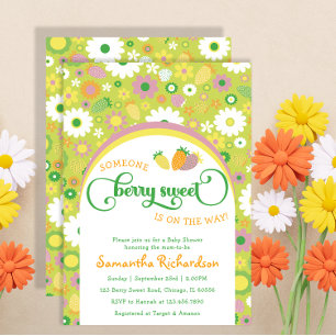 Strawberry Botanical Baby Shower Invitation