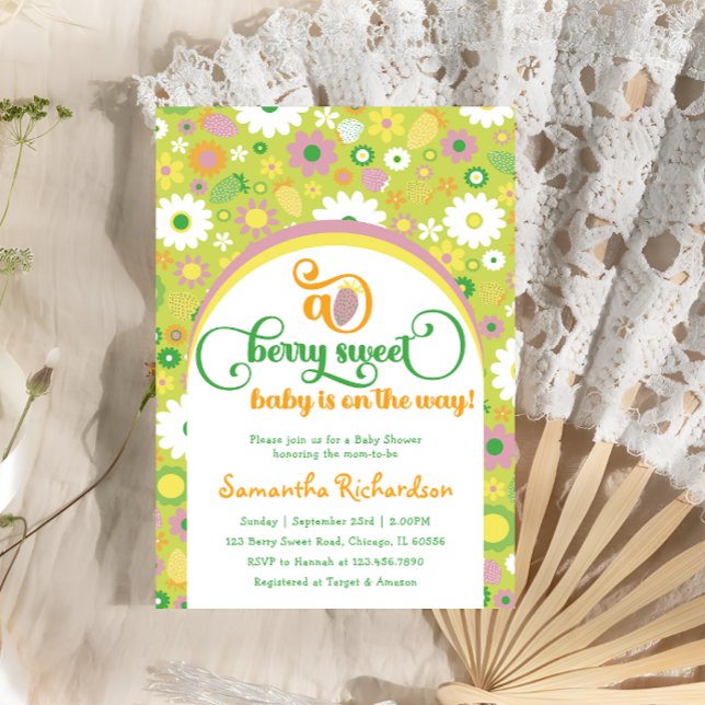 Strawberry Botanical Baby Shower Invitation (Creator Uploaded)