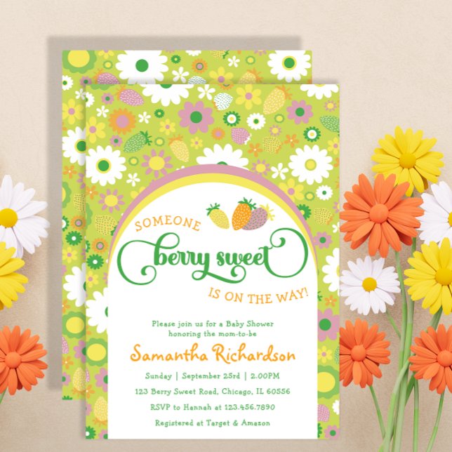 Strawberry Botanical Baby Shower Invitation (Creator Uploaded)
